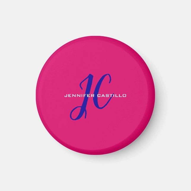 Berufliche Kalligraphie-Script-Monogram-Girly Magnet (Vorne)