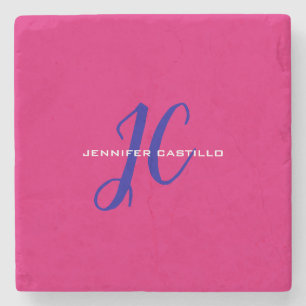 Berufliche Kalligraphie-Script-Monogram-Girly Steinuntersetzer