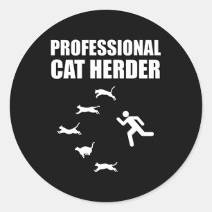 Berufliche Katze Herder Funny Herding Katzen Runder Aufkleber