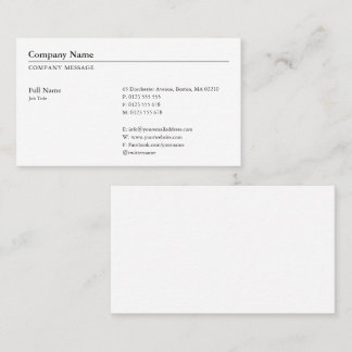 Berufliche Klasse Schlicht Visitenkarte