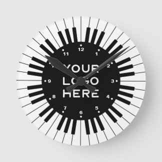 Berufliche Klaviertasten mit Personalisiertem Logo Runde Wanduhr