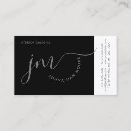 Berufliche Krümmung Graue Skriptmonogramm Visitenkarte