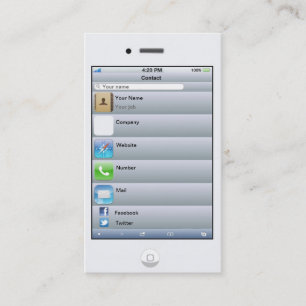 Berufliche kundengerechte weiße iPhone Karte
