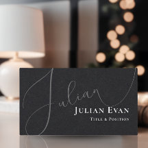 Berufliche, kursive Script Black Business Card