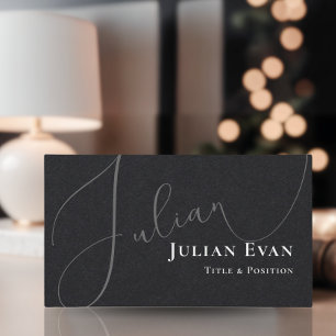 Berufliche, kursive Script Black Business Card Visitenkarte