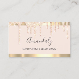Berufliche Lash Makeup Artist Rose Gold Tropfen Visitenkarte