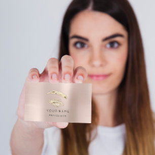 Berufliche Lashes Makeup Logo Gold Powder Visitenkarte