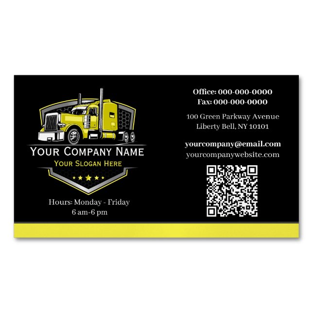 Berufliche LKW-Abschleppfirma QR-Code Magnetische Visitenkarte (Vorderseite)