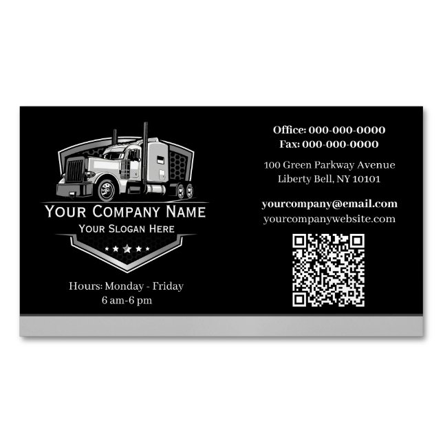 Berufliche LKW-Abschleppfirma QR-Code Magnetische Visitenkarte (Vorderseite)