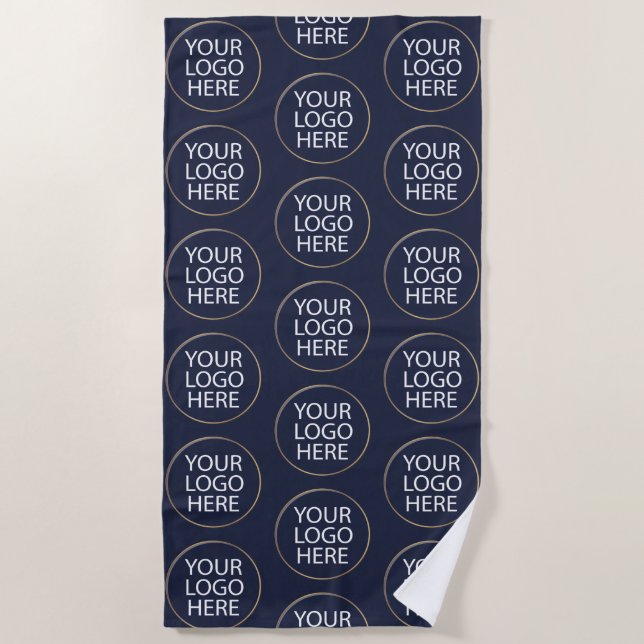 Berufliche Logo-Geschäftsbereiche Navy Blue Strandtuch (Vorderseite)