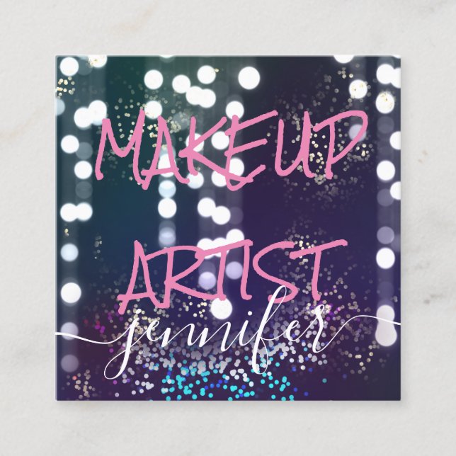 Berufliche Logo Nails Schönheitsfilmmacher Quadratische Visitenkarte (Vorderseite)