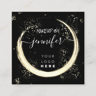 Berufliche Logo Nails Schönheitshaar Schwarzes Gol Quadratische Visitenkarte