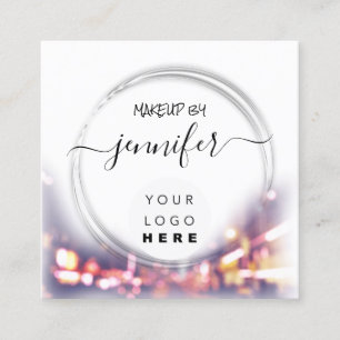 Berufliche Logo Nails Schönheitshaar Weiß Modern Quadratische Visitenkarte