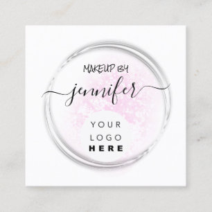 Berufliche Logo Nails Schönheitshaar Weiß Rosa Quadratische Visitenkarte