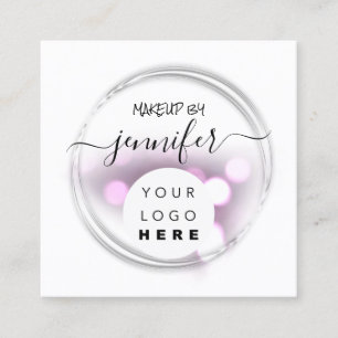 Berufliche Logo Nails Schönheitshaar Weiß Rosa Quadratische Visitenkarte