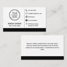 Berufliche Logo-Social-Media-Icons Real-Anwesen Visitenkarte