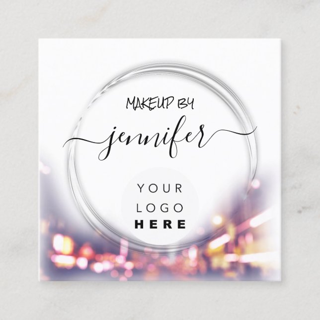 Berufliche Logonägel Schönheitshaar Weiß Quadratische Visitenkarte (Vorderseite)
