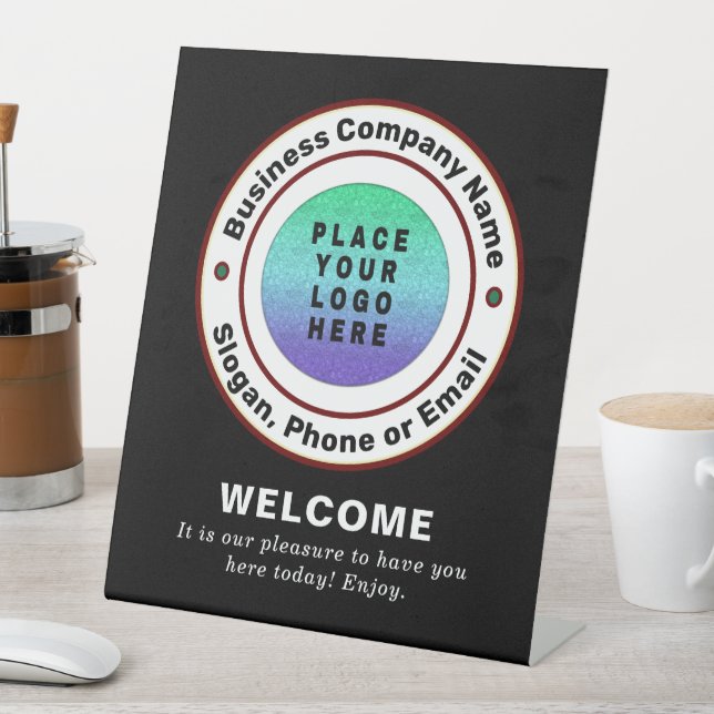 Berufliche Logos von Unternehmen personalisieren Sockelschild (In Situ)