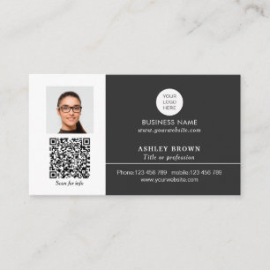 Berufliche Logovernetzung Modernes QR-Foto Visitenkarte