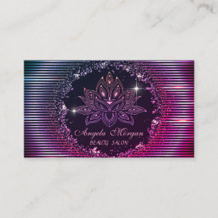 Berufliche Lotus Blume Streifen Schwarz Visitenkarte