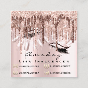 Berufliche Makeup Artist Nagelmaniküre Tropfen Quadratische Visitenkarte