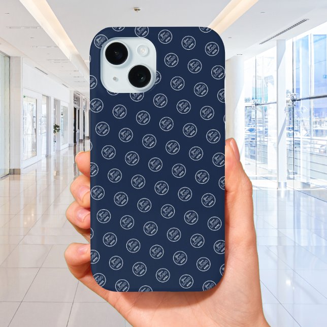 Berufliche Markenzeichen Muster Logo Modernes Navy Case-Mate iPhone Hülle (Von Creator hochgeladen)