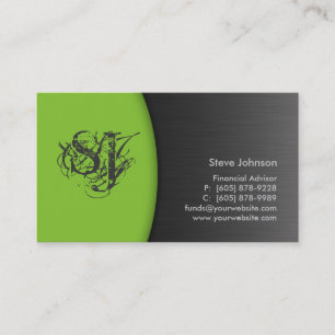 Berufliche Metal Business Card Financial Green Visitenkarte