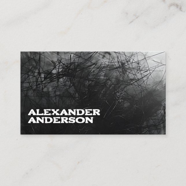 Berufliche Minimal Black Scribble Visitenkarte (Vorderseite)