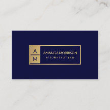 Berufliche Minimal Monogram Gold/Marine Anwälte
