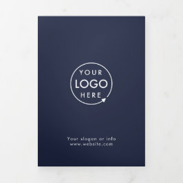 Berufliche Minimal Navy Blauer Dreifach-Broschüre Dreifach Gefaltete Karte