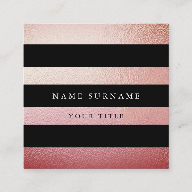 Berufliche minimale Goldquadrat-Geschäfts-Karte Quadratische Visitenkarte (Vorderseite)