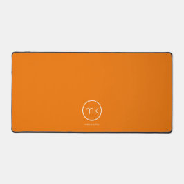 Berufliche Minimale Monogramm-Mandarine Orange Schreibtischunterlage