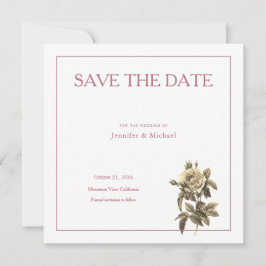 Berufliche Minimale Rose Gold Sepia Farbflora Save The Date