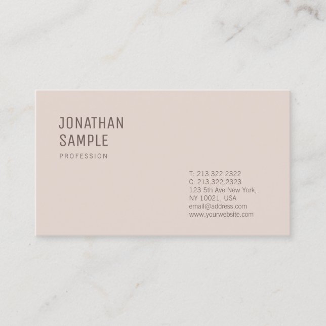 Berufliche minimale Vorlage Moderne Design Chic Visitenkarte (Vorderseite)