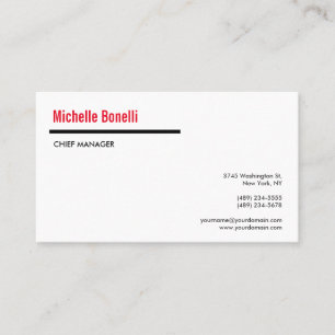 Berufliche Minimalistische, einfache Weiß-Moderne Visitenkarte