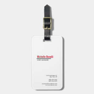 Berufliche Minimalistische, einfache Weiße Moderne Gepäckanhänger