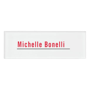 Berufliche Minimalistische, einfache Weiße Moderne Namenschild