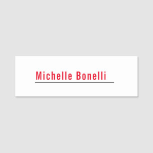 Berufliche Minimalistische, einfache Weiße Moderne Namensschild
