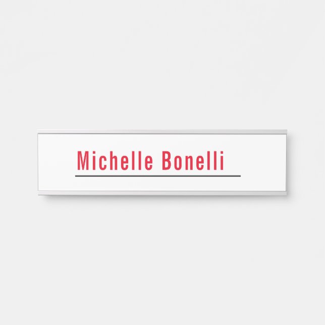 Berufliche Minimalistische, einfache Weiße Moderne Türschild (Vorderseite )