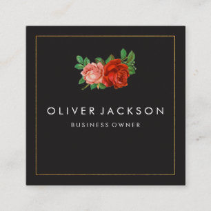 Berufliche Minimalistische Goldgrenze Elegante Ros Quadratische Visitenkarte