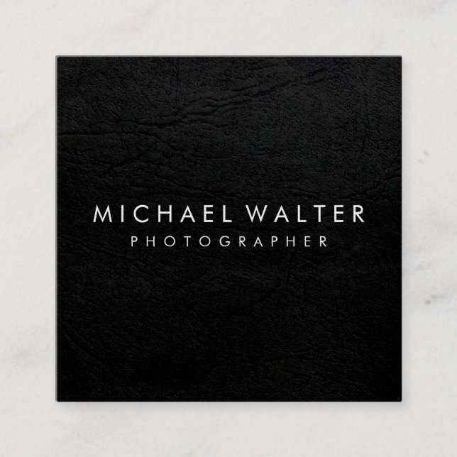 Berufliche Minimalistische Imitate Leder Quadratische Visitenkarte (Vorderseite)