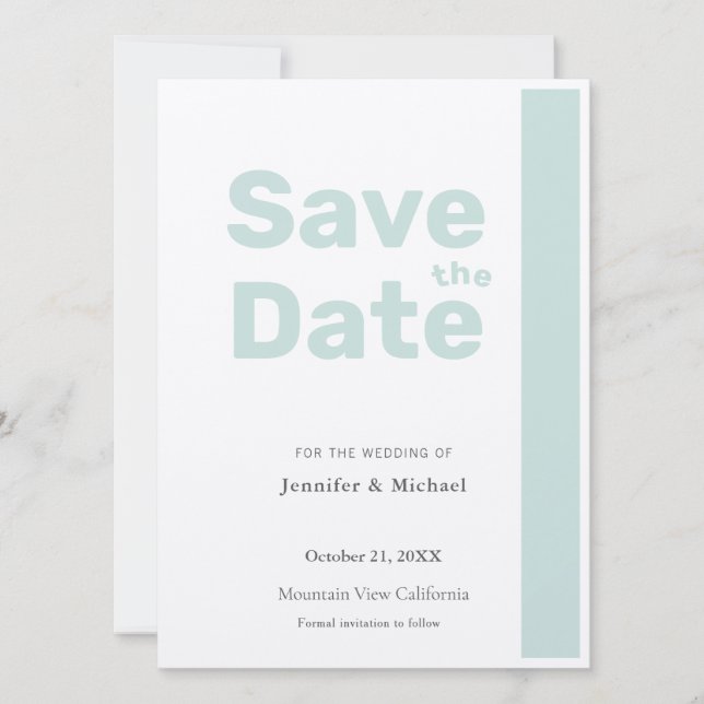 Berufliche Minimalistische Schlicht Moderne Blaue  Save The Date (Vorderseite)
