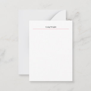 Berufliche Minimalistische Schlichte Klassik Perso Mitteilungskarte