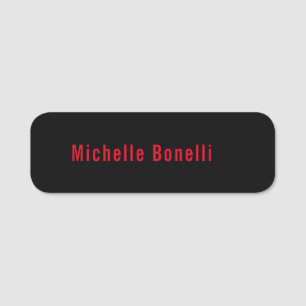 Berufliche Minimalistische Schwarze Rot Moderne Sc Namensschild