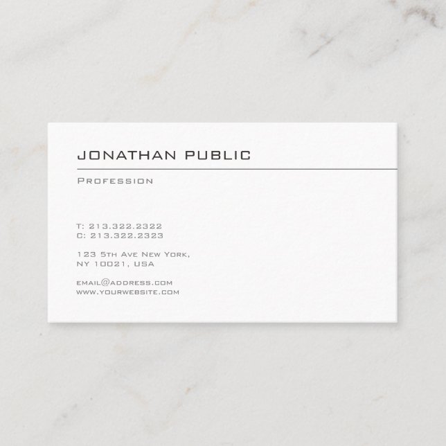 Berufliche Minimalistische Vorlage Moderne Beliebt Visitenkarte (Vorderseite)