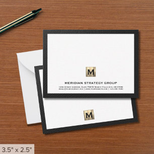 Berufliche Mit Monogramm Initial Mitteilungskarte