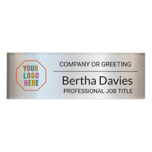 Berufliche Mitarbeiter Silver Corporate Logo Namenschild