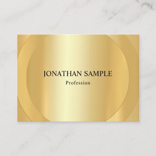 Berufliche, moderne, elegante Gold Look Vorlage Visitenkarte (Vorderseite)
