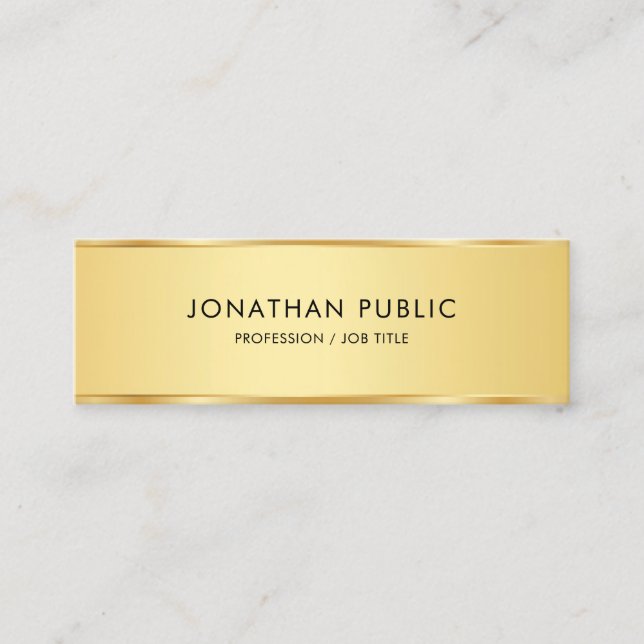 Berufliche, moderne, elegante Goldvorlage Mini Visitenkarte (Vorderseite)