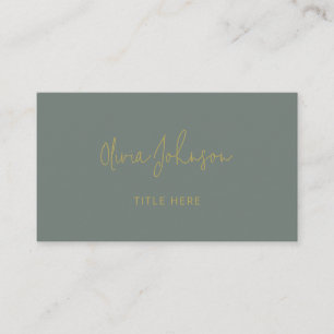 Berufliche, moderne Gold Green Business Card Visitenkarte